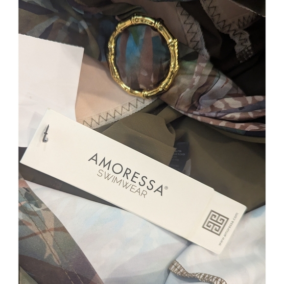 NWT Amoressa By Miraclesuit Cameroon One Shoulder One Piece Swimsuit Size 8 - Picture 6 of 12